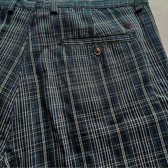 Tommy Bahama Men's Shorts Navy Blue/Grey Plaid Size 34 Silk/Linen - Picture 8 of 8